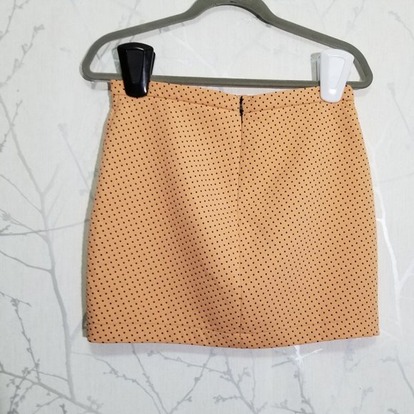 Zara Peach Dotted Short Pencil Skirt - Picture 2 of 2